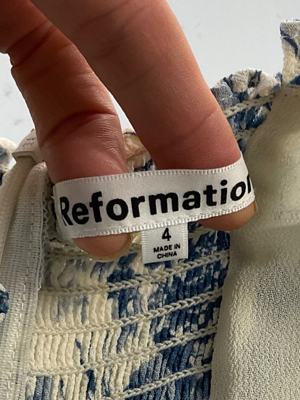 REFORMATION Nikita Dress in Blue Pompadour - Picture 8 of 12